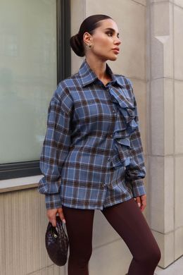 Клетчатая рубашка Сьют голубая Jadone Fashion