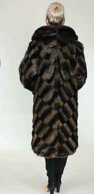 Шуба искусственная коричневая норка паркет F107-13 Murenna Furs
