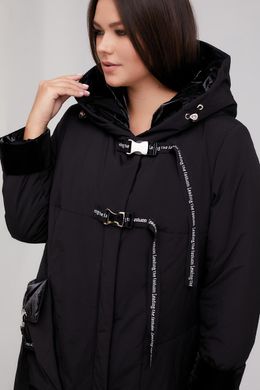 Демисезонное длинное женское пальто Лина черное Riches