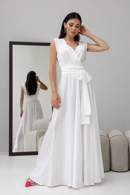 Довге вечірнє шовкове біле плаття Jadone Fashion