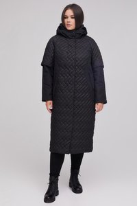 Демисезонное женское стеганое черное пальто Симона Riches
