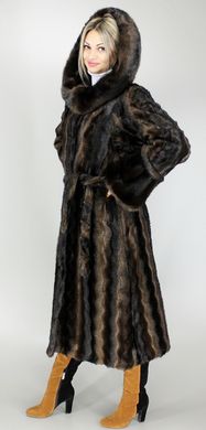 Шуба искусственная коричневая норка волна F30-31 Murenna Furs