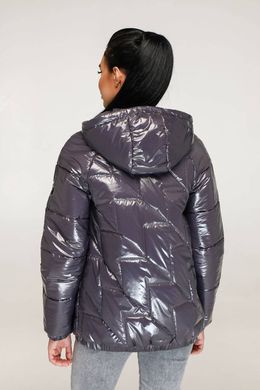 Лакова темно-сіра куртка В-1266 Favoritti