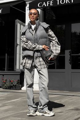 Сірий жилет Арк біопух Jadone Fashion