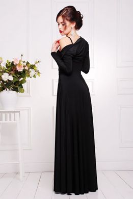 Длинное вечернее черное платье на бретельках Анита Lenida
