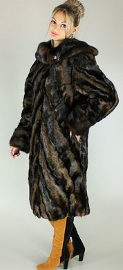 Шуба искусственная коричневая норка волна F107-31 Murenna Furs