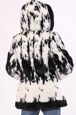Женская искусственная шуба черно-белая норка F52-48 Murenna Furs