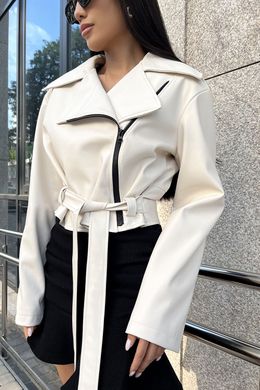 Белая куртка косуха из экокожи Мрия Jadone Fashion