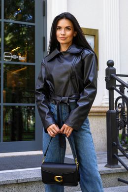 Чорна куртка косуха з екошкіри Мрія Jadone Fashion