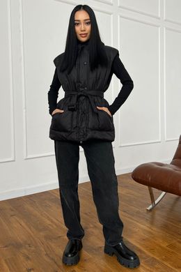Черный стеганый жилет с капюшоном Умка Jadone Fashion