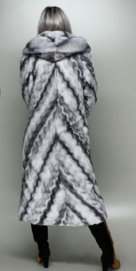 Шуба искусственная серо-голубая норка волна F102-47 Murenna Furs