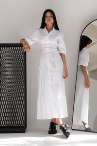 Белое коттоновое платье миди Кристин Jadone Fashion