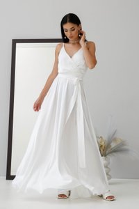 Біла шовкова сукня Бьонсі Jadone Fashion