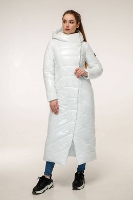 Зимове жіноче біле пальто 1133 лак Favoritti