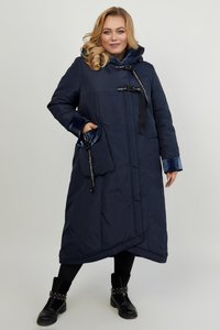 Демисезонное длинное женское пальто Лина синее Riches