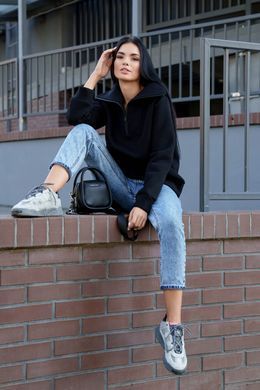 Черный свитшот на флисе Иланда Jadone Fashion