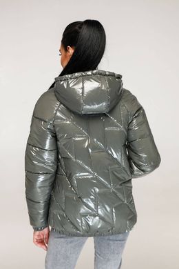 Лаковая оливковая куртка В-1266 Favoritti