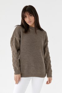 Кофейный вязаный свитер 221 MarSe