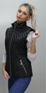 Стильна жіноча чорна жилетка КС Murenna Furs