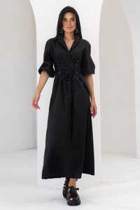 Черное коттоновое платье миди Кристин Jadone Fashion