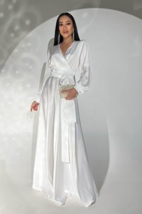 Шовкова біла вечірня довга сукня Шик Jadone Fashion