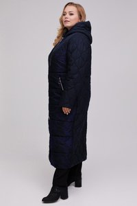 Женское длинное синее стеганое пальто еврозима 970 Riches