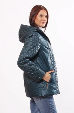 Жіноча бірюзова демісезонна комбінована куртка Murenna Murenna Furs