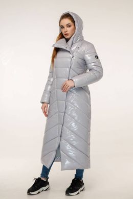 Зимове світло-сіре пальто ПВ-1133 лак тон 5 Favoritti