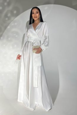 Шелковое белое вечернее платье в пол Шик Jadone Fashion
