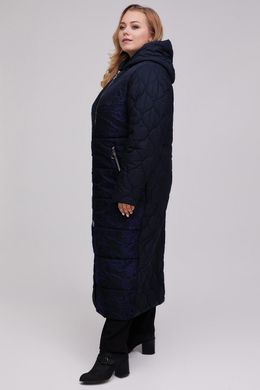 Жіноче довге синє стьобане пальто єврозима 970 Riches