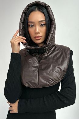 Зимовий капор з плащовки шоколадного кольору Jadone Fashion