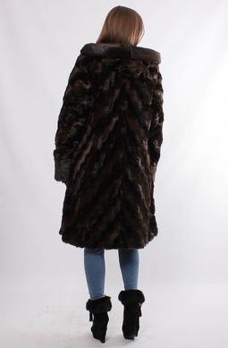 Шуба искусственная коричневая норка волна F107-31 Murenna Furs