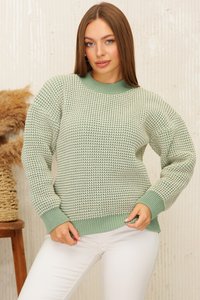 Вязаный фисташковый свитер 224 MarSe